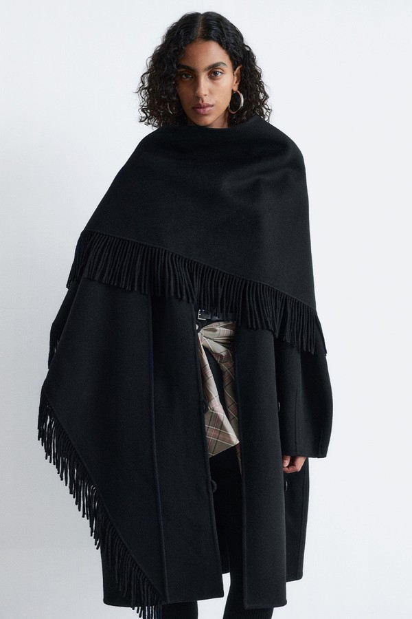 Fringed Shawl Wool Coat from & Other Stories