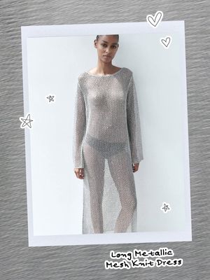 Long Metallic Mesh Knit Dress, £59.99 | Zara