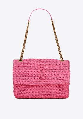 Medium Niki Raffia Effect Shoulder Bag, £1,890 | Saint Laurent