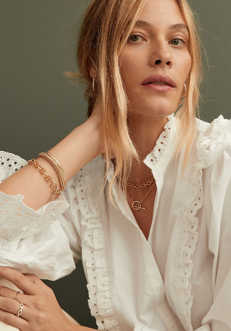 Ruffled Eyelet Blouse from Maeve
