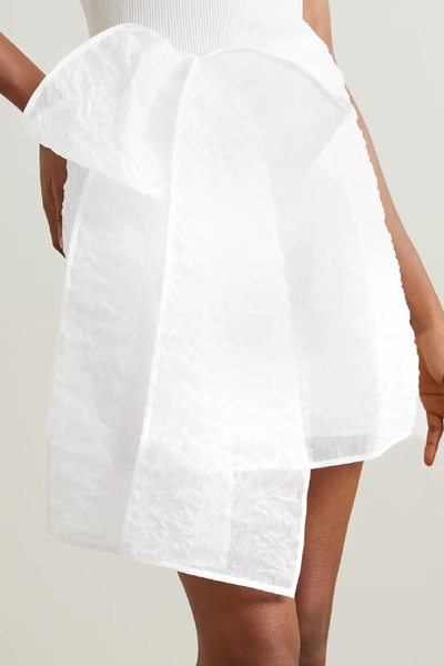 Gigi Bow-Detailed Matelassé Mini Skirt from Cecilie Bahnsen 