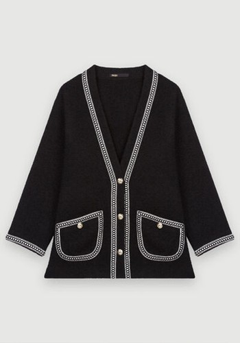 Contrasting Tweed-Style Jacket from Maje