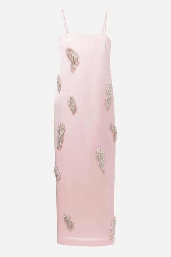 Cindy Embellished Satin Slip Dress from Alémais