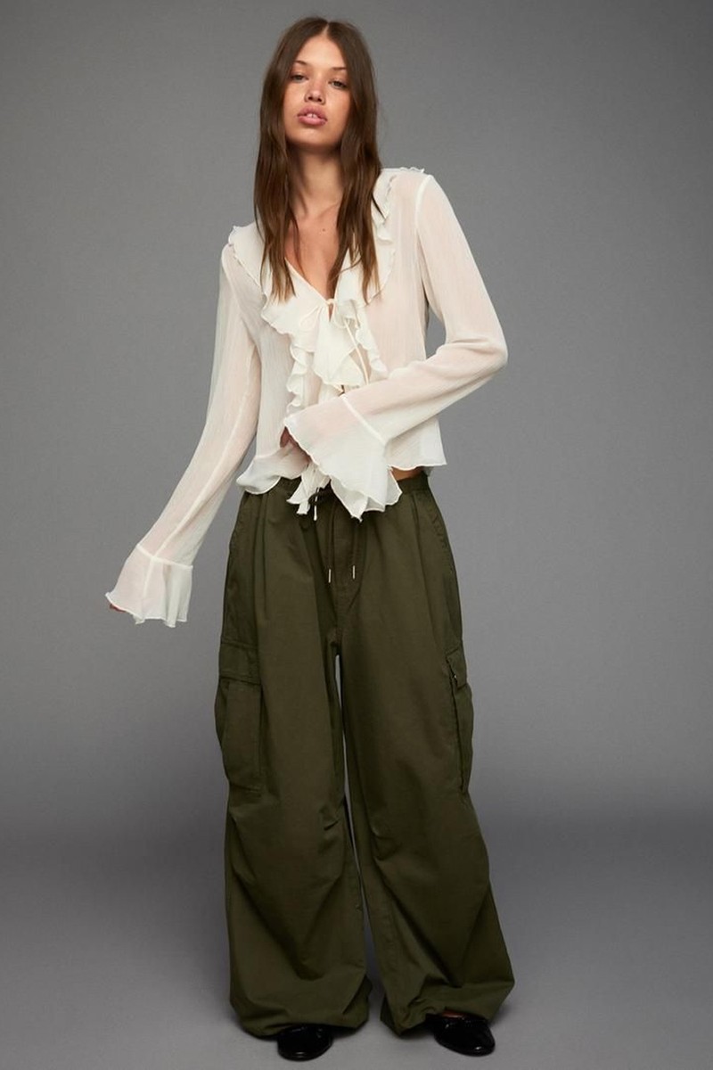 Long Sleeve Shirt With Frills