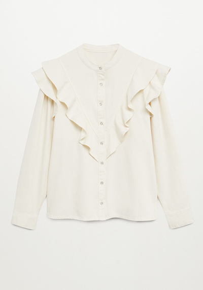 Ruffled Cotton Shirt from Mango