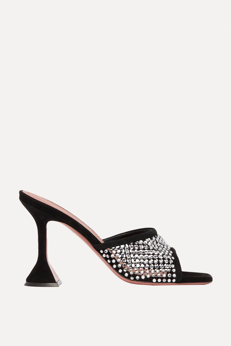 Lupita Crystal Net Mules from Amina Muaddi