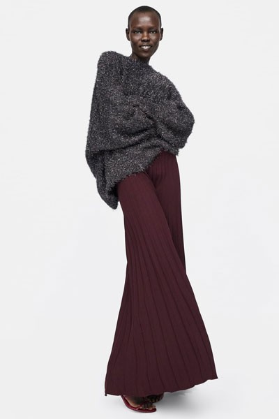 Finely Pleated Palazzo Trousers from Zara