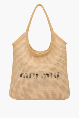 Fabric & Linen Tote Bag from Miu Miu
