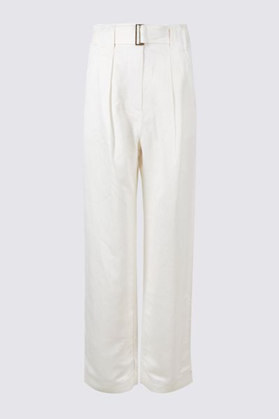 Linen Rich Wide Leg Trousers