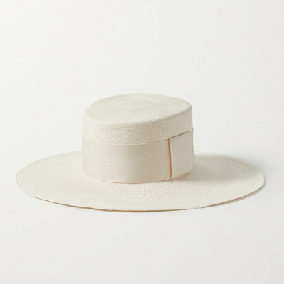 Pinta Grosgrain-Trimmed Straw Hat from Artesano