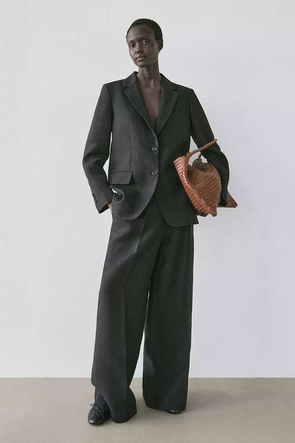 Linen Blazer With Pockets from Massimo Dutti