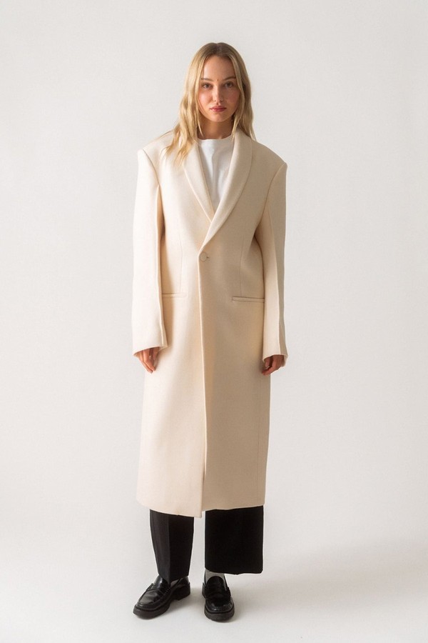 Tuxedo Dense Wool Blend Coat from Róhe