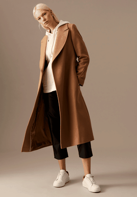 Wool Rich Belted Longline Coat with Cashmere