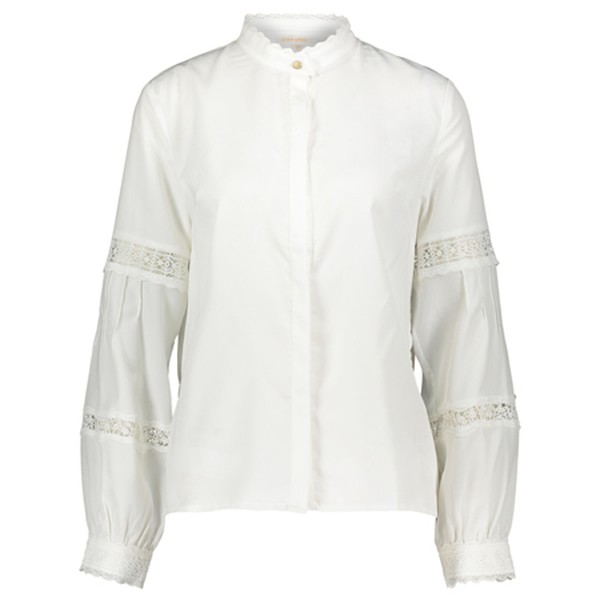 White Lace Trim Blouse