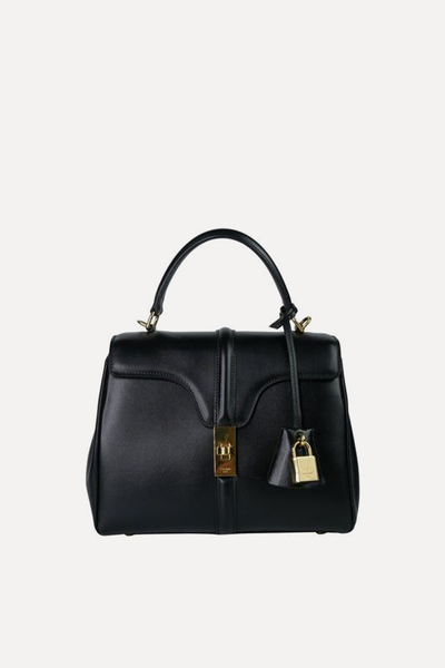 Black Mini 16 In Satinated Calf Skin from Celine