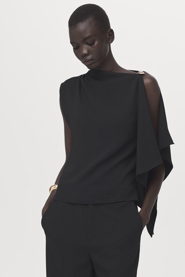 Blouse With Asymmetrical Neckline from Mango