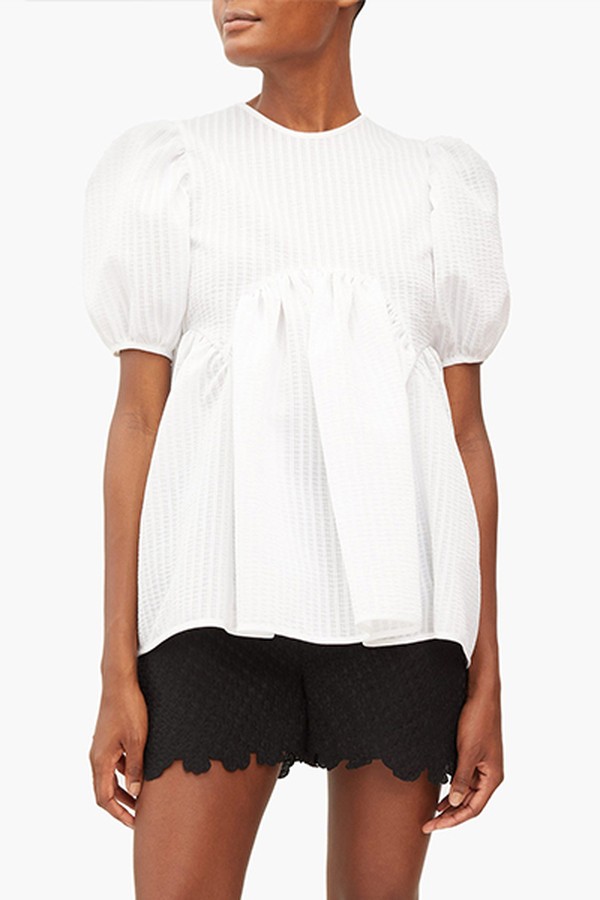 Kastanje Puff-Sleeved Seersucker Blouse from Cecile Bahnsen