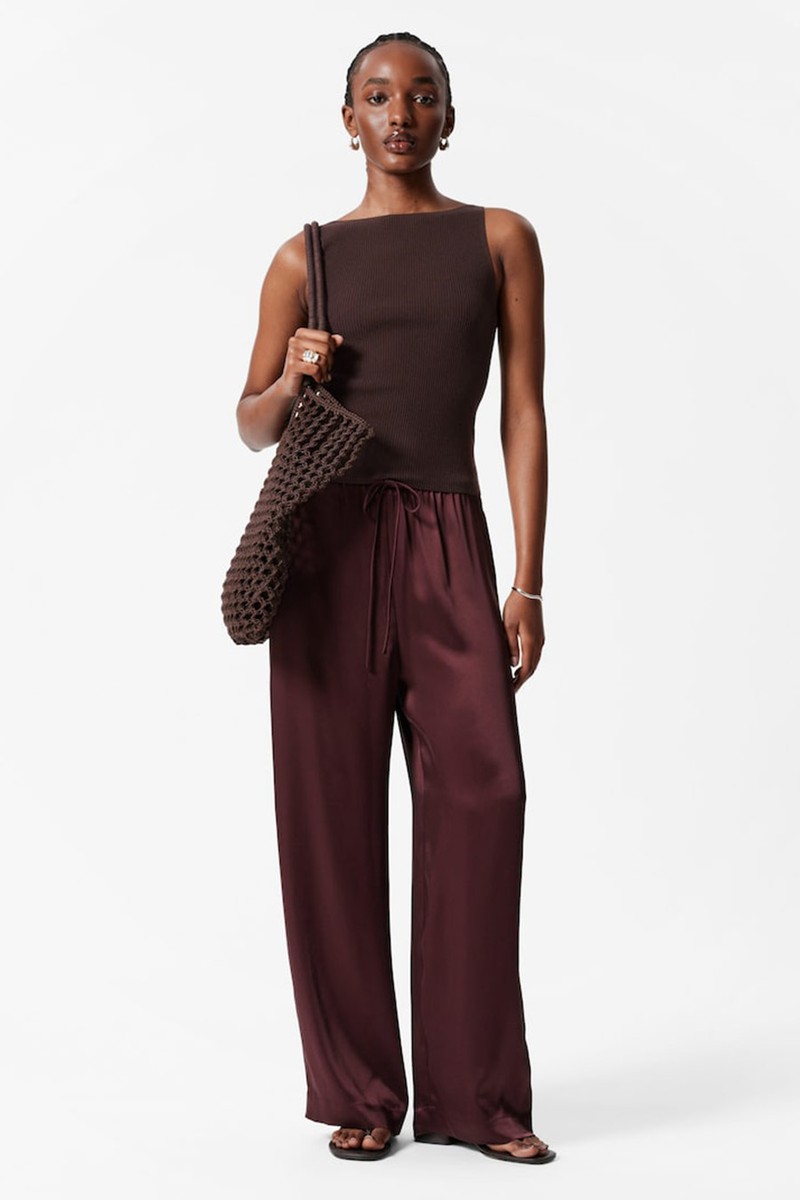 Drawstring Satin Trousers