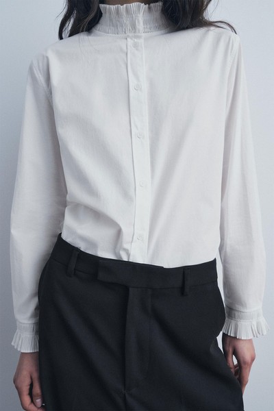 Pleated Ruffle Shirt