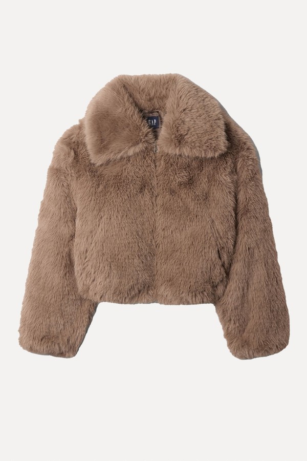 Cropped Faux Fur Jacket from Gap