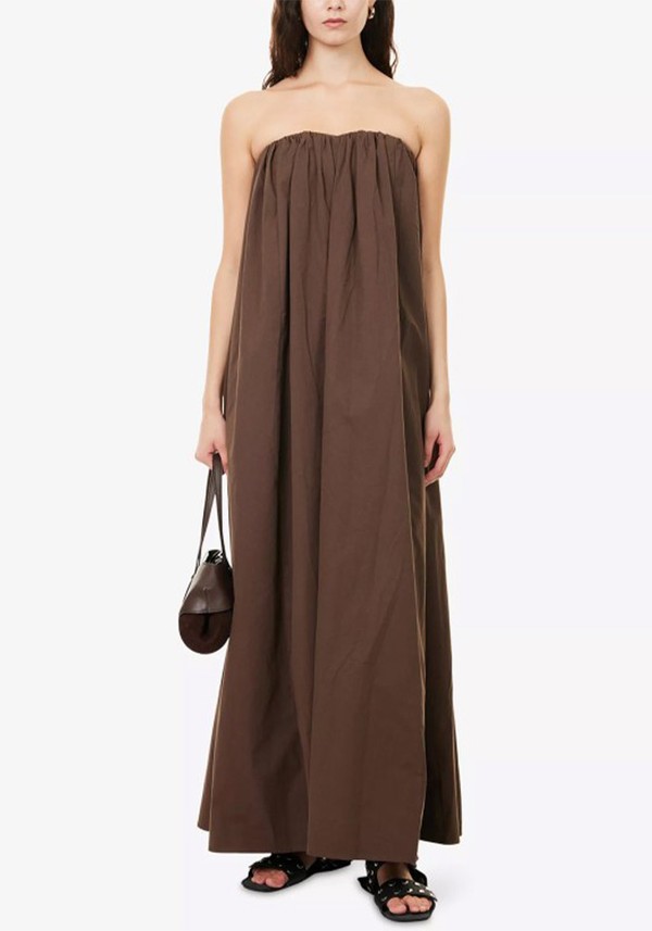 Roisin Strapless Cotton Midi Dress