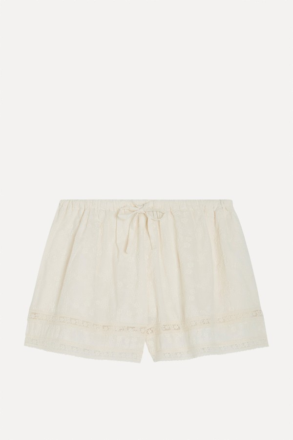 Beau Embroidered Cotton Shorts from SOLAQUA