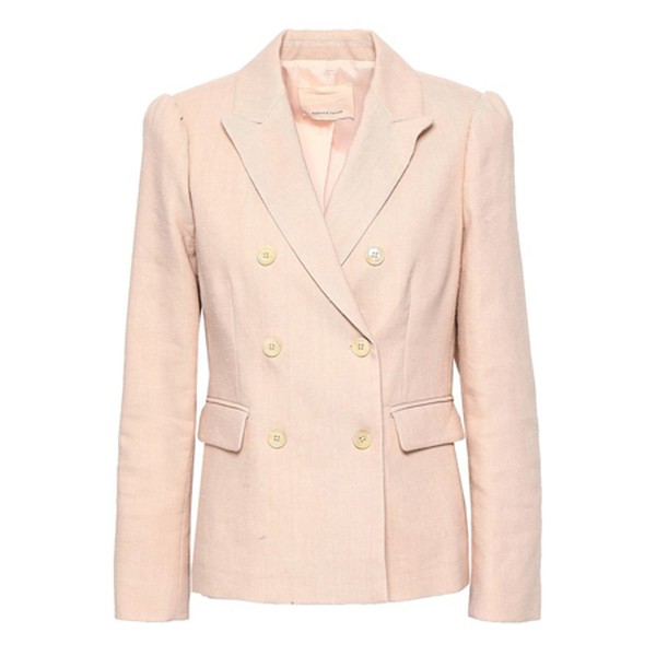 Double-Breasted Slub Linen-Blend Blazer from Rebecca Taylor