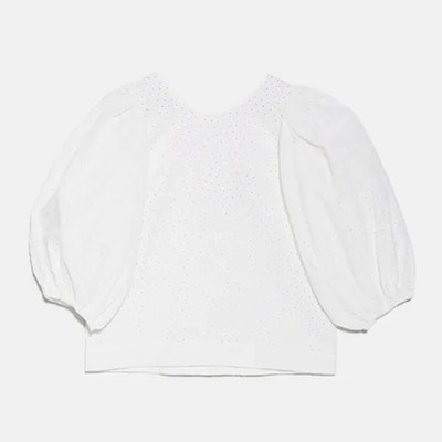 Blouse With Cutwork Embroidery from Zara