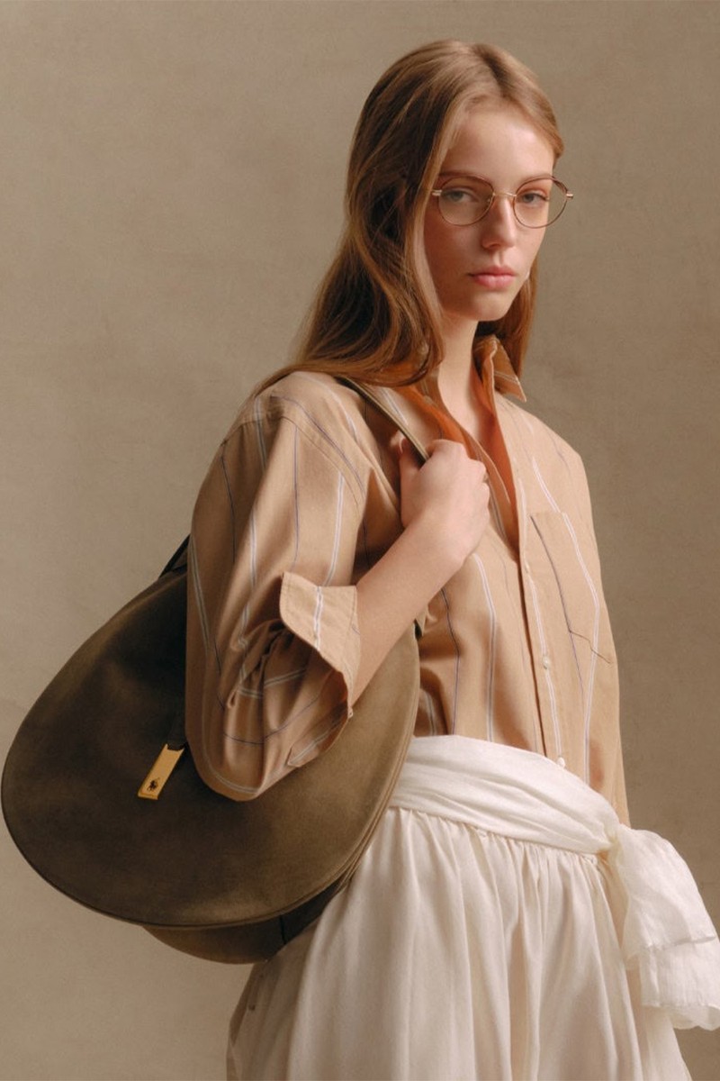 Large Suede Polo ID Shoulder Bag