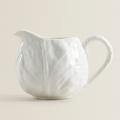 Milk Jug With Plant Texture