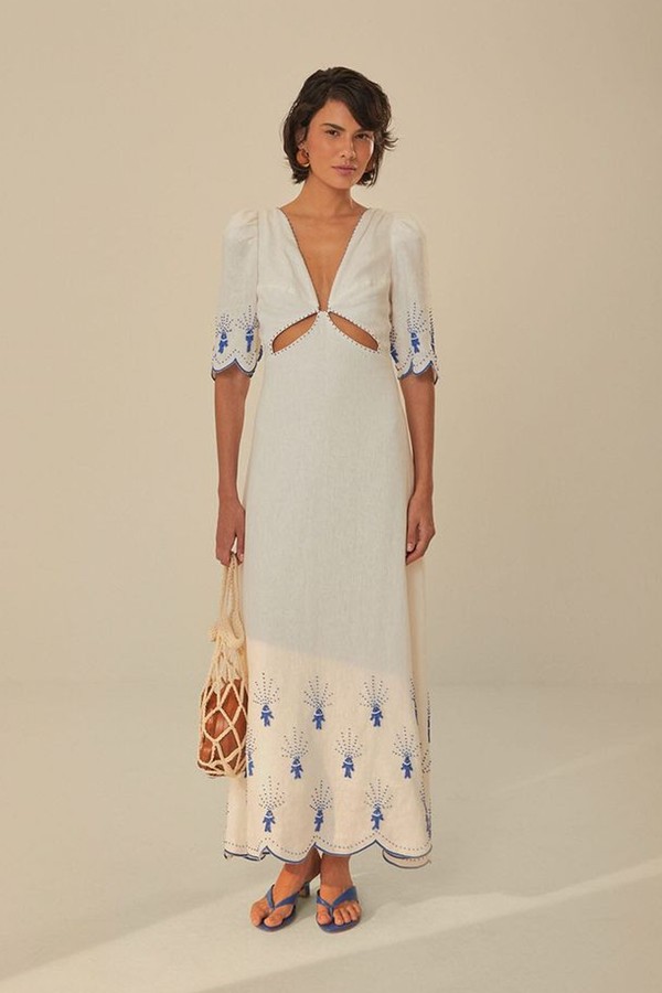 Sea Of Fish Embroidered Midi Dress from Farm Rio 