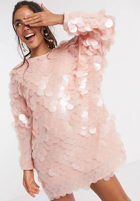 Boxy Mini Dress With Pink Discs from ASOS