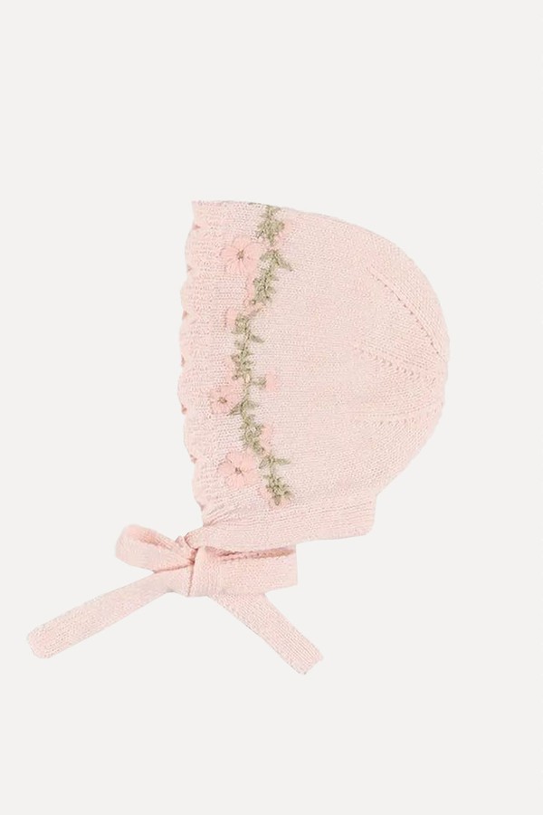 Wildflower Embroidered Cashmere Bonnet from Pepa London