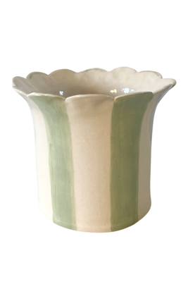 Sage Green Daisy Scalloped Planter from So Souk