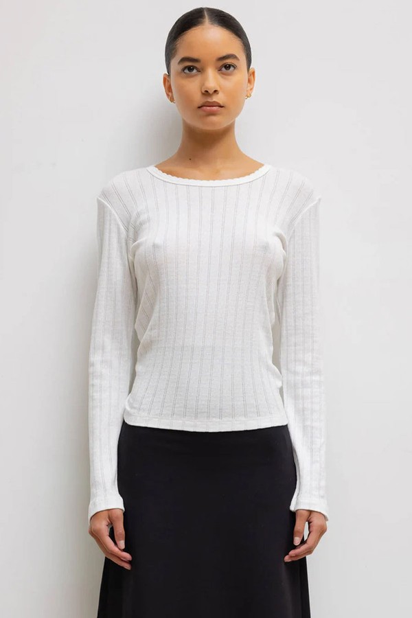 Pointelle Slim Fit Long Sleeve