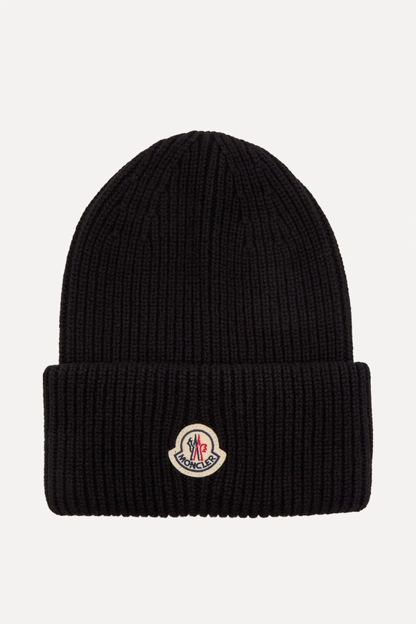 Logo Ribbed Wool & Cashmere-Blend Beanie from Moncler