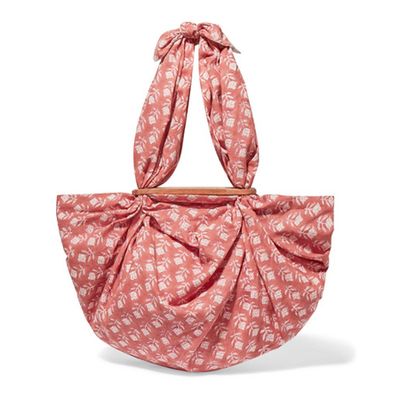 Tokyo Knotted Floral-Print Cotton-Voile Tote from Emily Levine