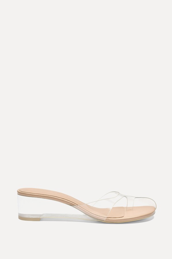 Transparent Vinyl Wedge Sandals