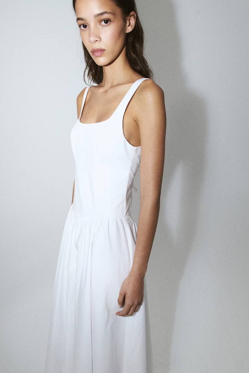 A-Line Dress With An Open Back from Mango x Hailey Bieber