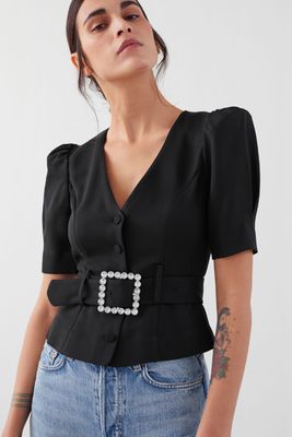 Belted Puff Shoulder Blouse from & Other Stories