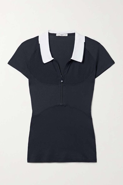 Mesh-Paneled Piqué Polo Shirt from L'Etoile Sport