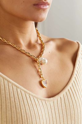 Gold-Tone, Pearl And Crystal Necklace, £390 | Timeless Pearly