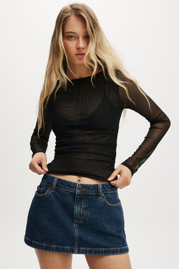 Ashley Mesh Long Sleeve Top