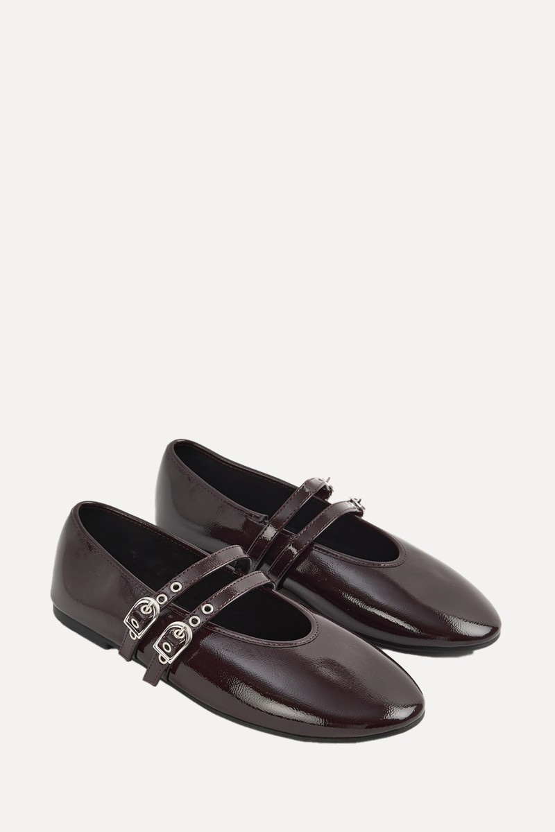 Double Buckle Mary Jane Ballet Shoes