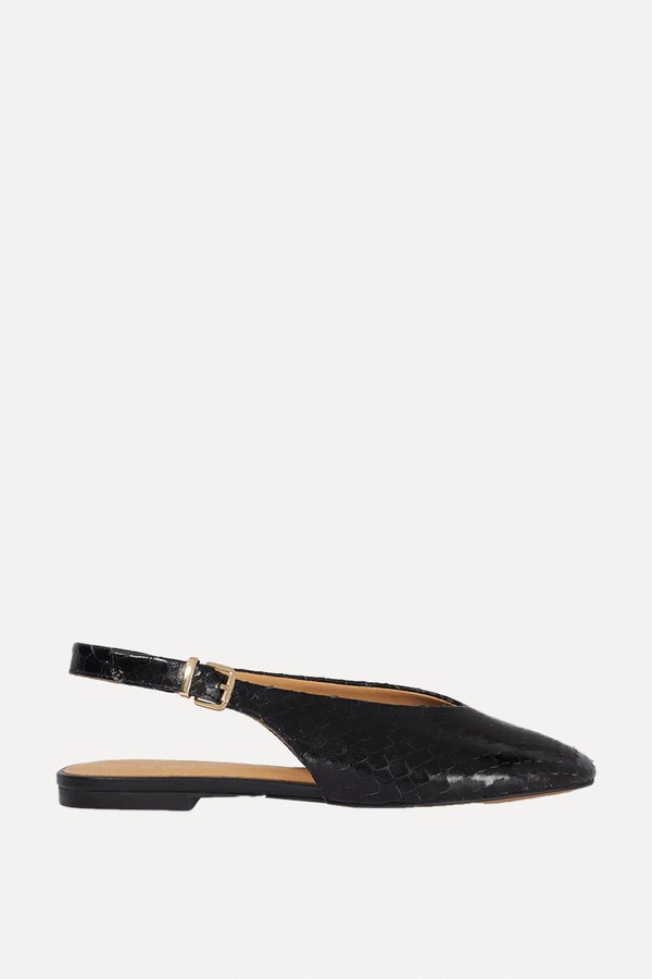 Honora Reptile Print Leather Sling-Backs from Dune London