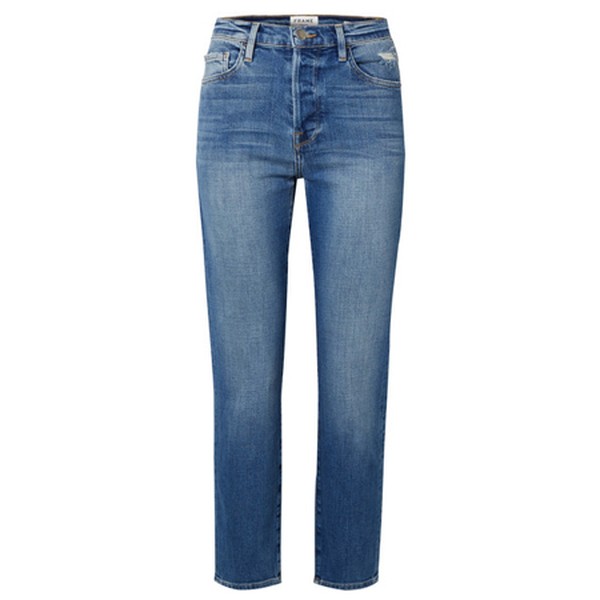 Le Original Cropped High-Rise Straight-Leg Jeans from Frame