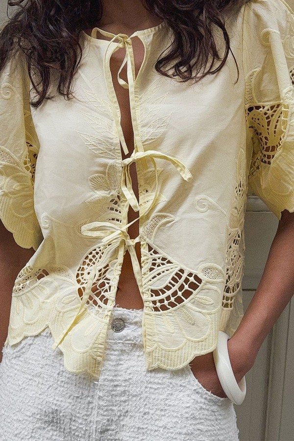 Anglais Tie Front Blouse from NA-KD