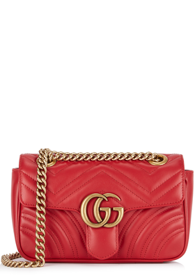 GG Marmont Mini Red Leather Cross-Body Bag from Gucci