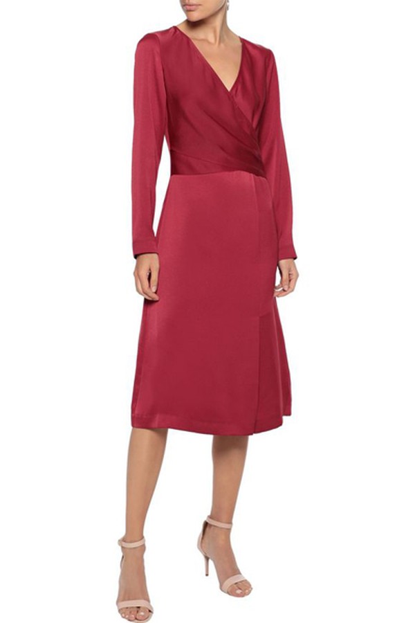 Siri Wrap-Effect Crepe De Chine Dress