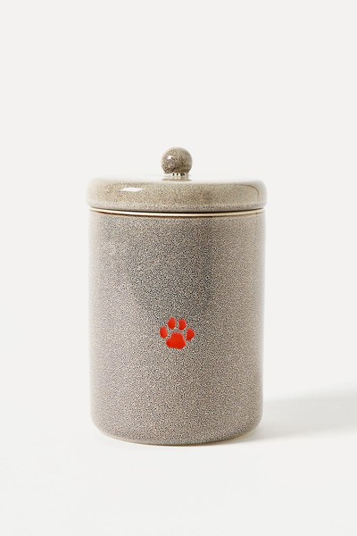 Kailani Paw Black Ceramic Pet Treat Jar from Oliver Bonas